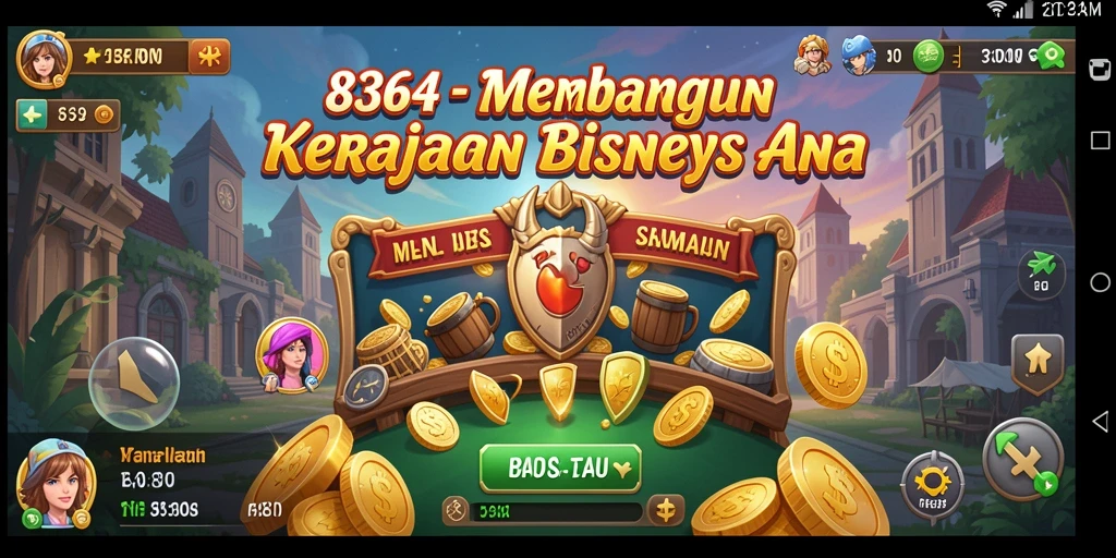 Screenshot utama menampilkan gameplay Tycoon dengan pengelolaan bisnis yang dinamis.