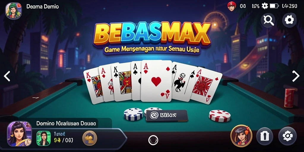 Tampilan gameplay menarik dari BEBASMAX saat bermain Domino.