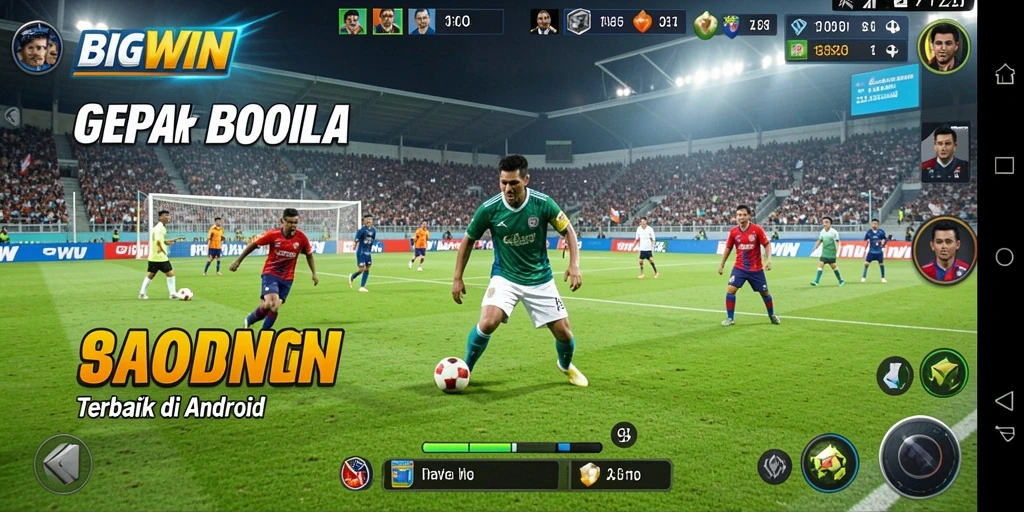 Tangkapan layar <strong>BIGWIN</strong> menampilkan aksi pertandingan sepak bola yang seru.