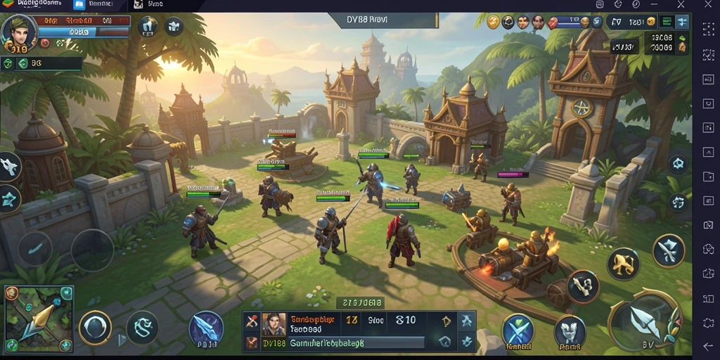 Tangkapan layar DV188 menampilkan pertempuran epik dalam gameplay SLG.