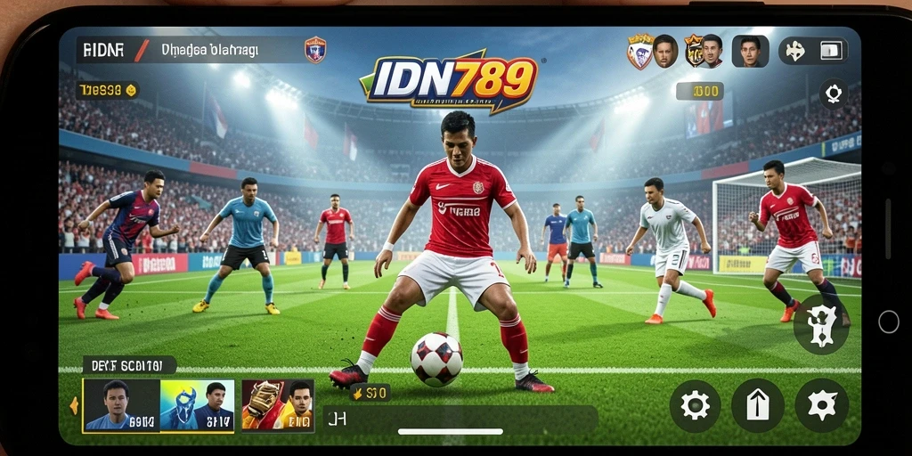 Tangkapan layar mendebarkan dari gameplay olahraga di IDN789.