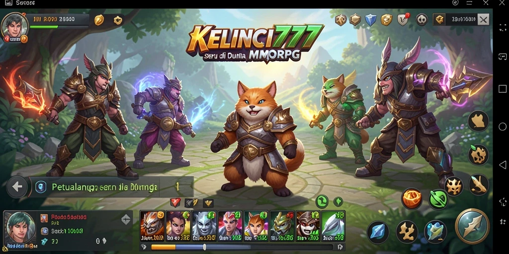 Screenshot gameplay KELINCI777 yang menunjukkan pertarungan seru di dunia MMORPG.