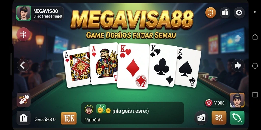 Tampilan seru dari gameplay MEGAVISA88 saat bermain Domino.