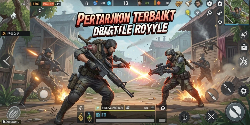 Tangkapan layar utama PRG007 menampilkan aksi pertarungan Battle Royale yang mendebarkan.