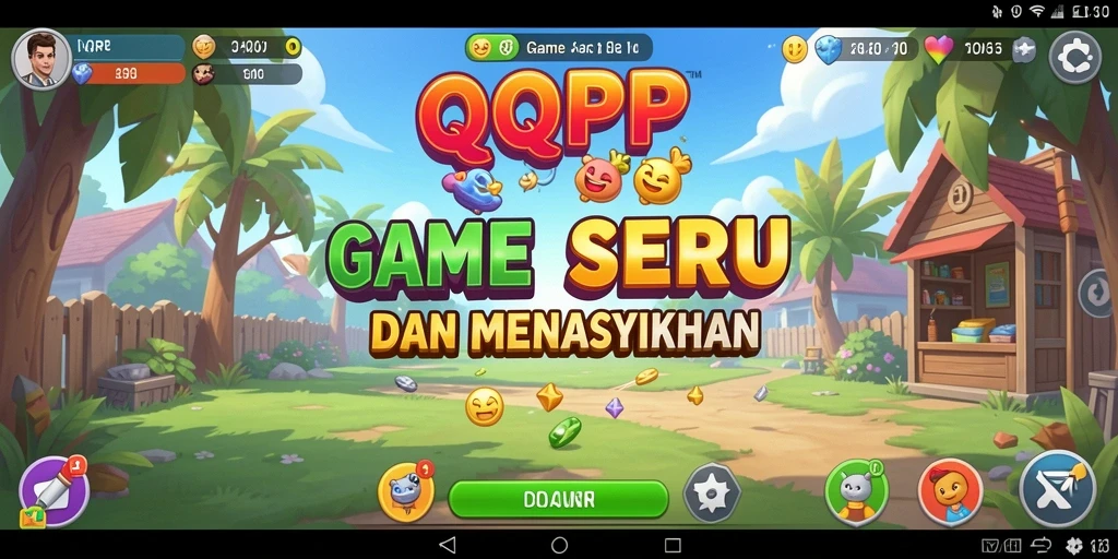 Tampilan gameplay seru dari QQRP yang menampilkan elemen idle.