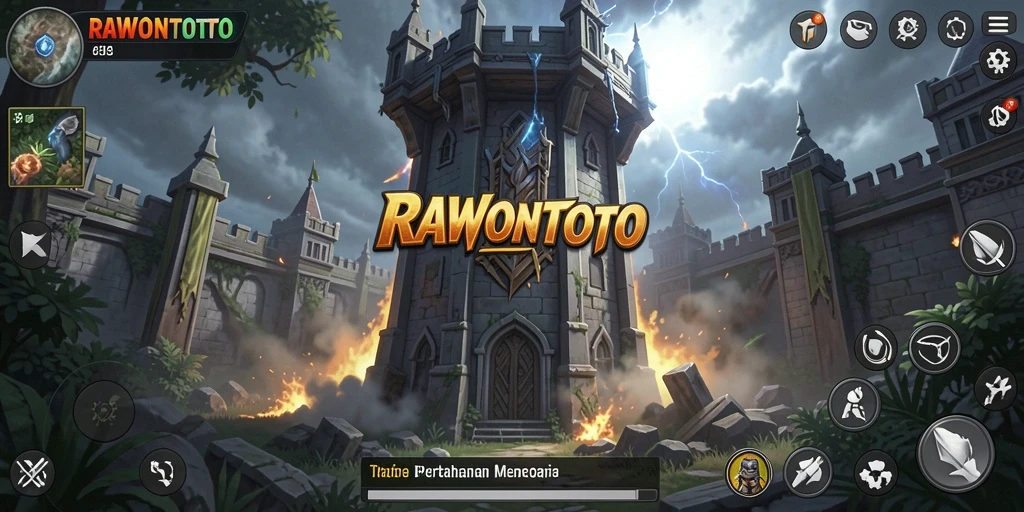Tampilan gameplay menegangkan dari <strong>RAWONTOTO</strong> di saat pertempuran.