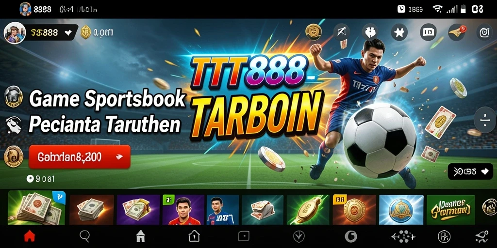 Screenshot utama TTT888 menampilkan antarmuka taruhan olahraga yang menarik.