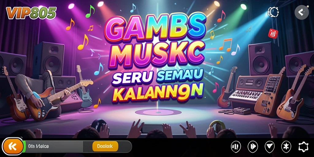Screenshot gameplay VIP805 menampilkan pengguna bermain dan menikmati musik.