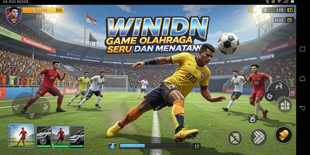 Tampilan gameplay seru di WINIDN dengan aksi olahraga menegangkan.